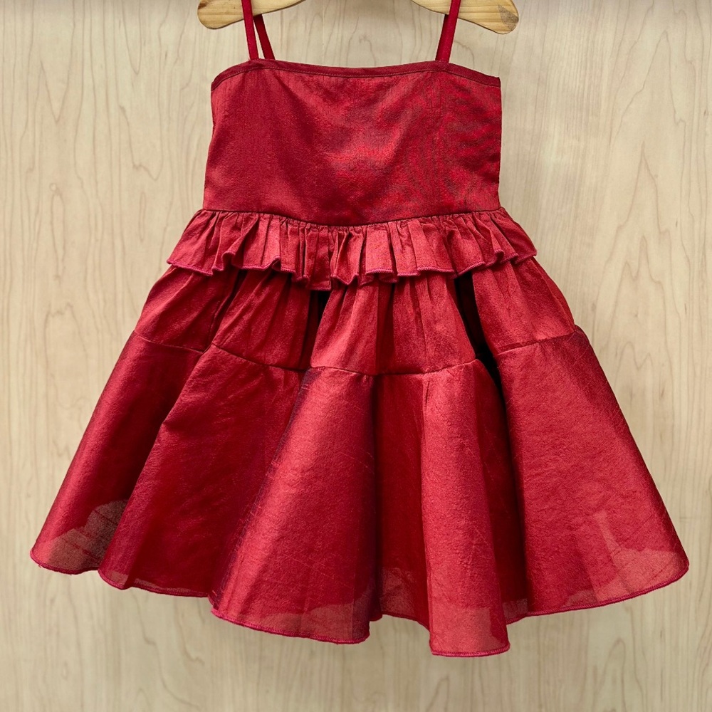 Elegant Red Ruffled Dress